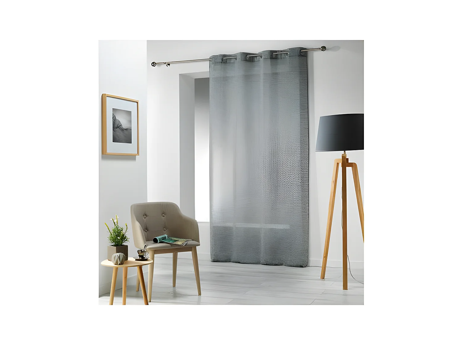 Rideau Voilage à Œillets "Carlin" 140x240cm Anthracite