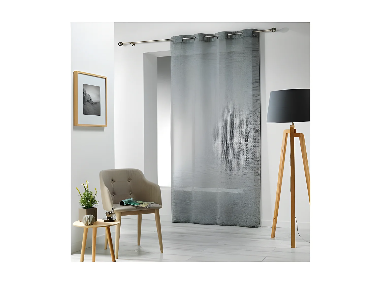 Rideau Voilage à Œillets "Carlin" 140x240cm Anthracite