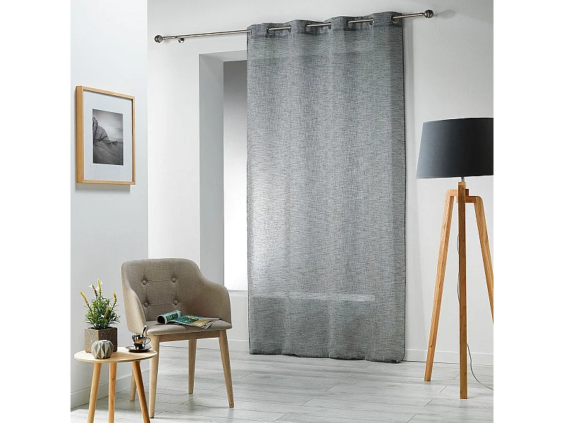 Rideau Voilage à Œillets "Carlin" 140x240cm Anthracite