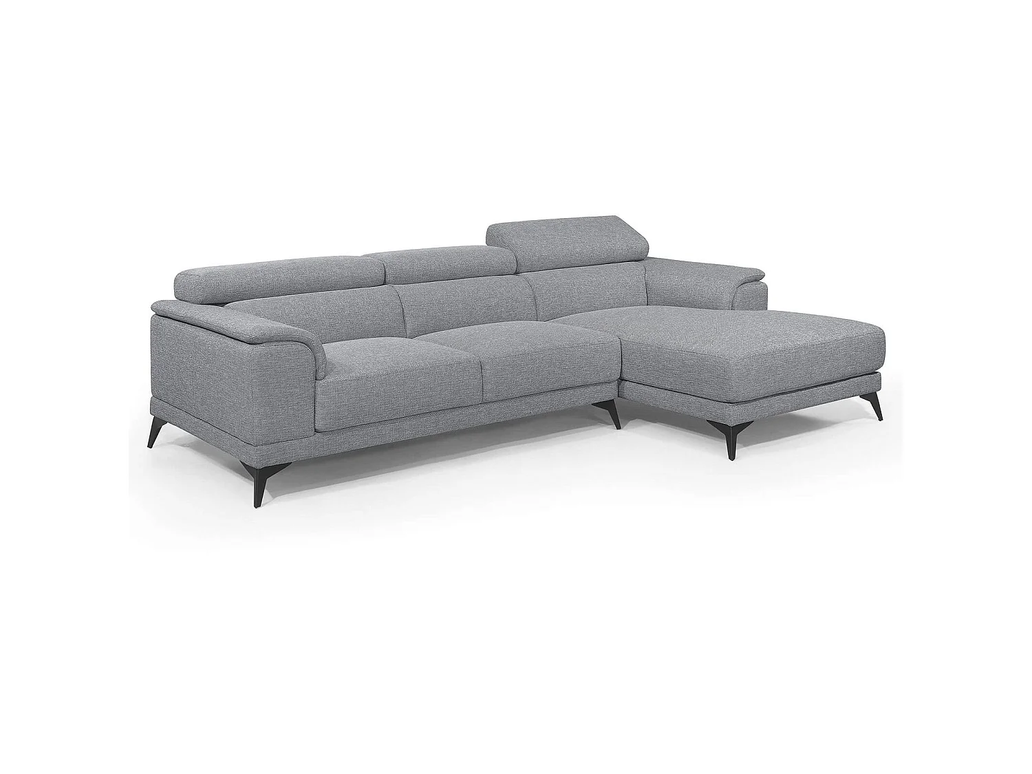 Canapé angle droit c124 avec têtière en tissu