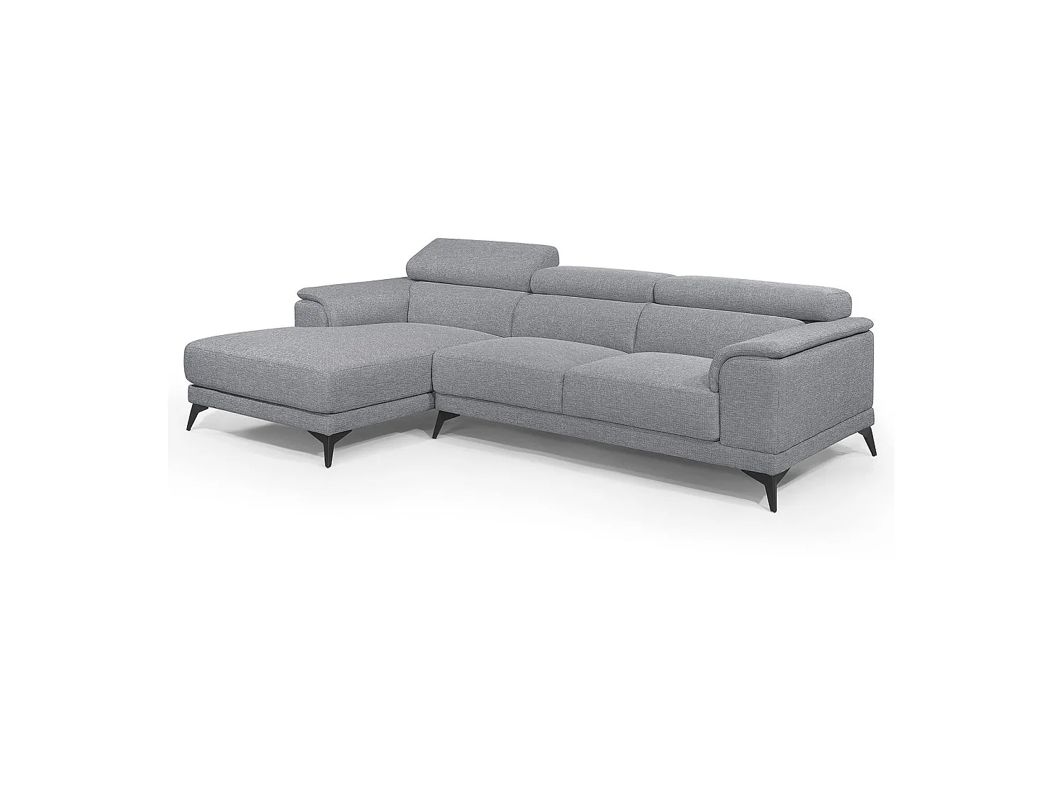Canapé angle gauche c124 avec têtière en tissu