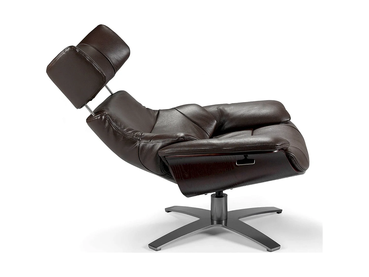 Fauteuil rembourré en cuir avec mécanisme de détente pliant