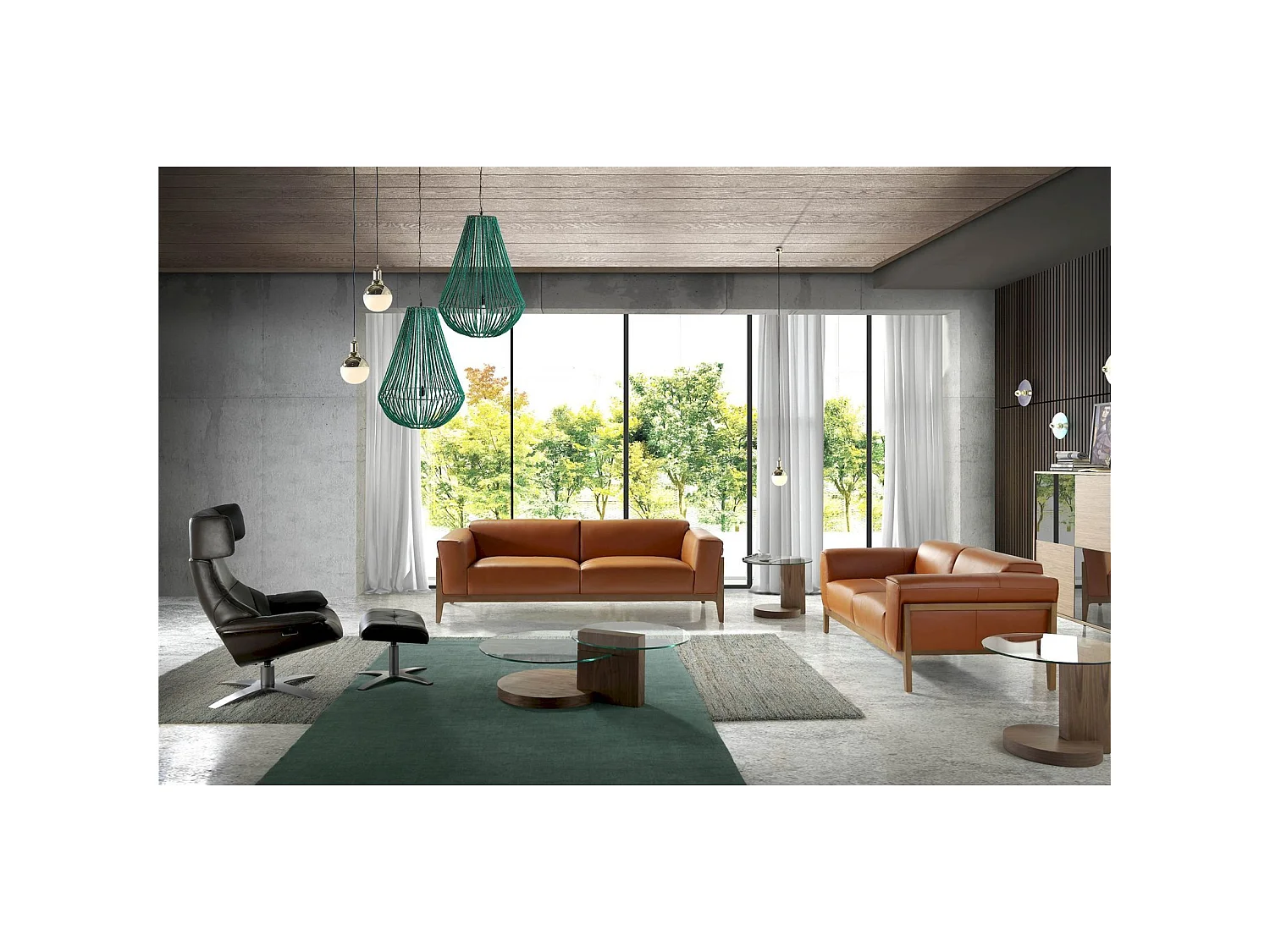 Fauteuil rembourré en cuir avec mécanisme de détente pliant