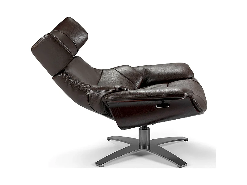 Fauteuil rembourré en cuir avec mécanisme de détente pliant