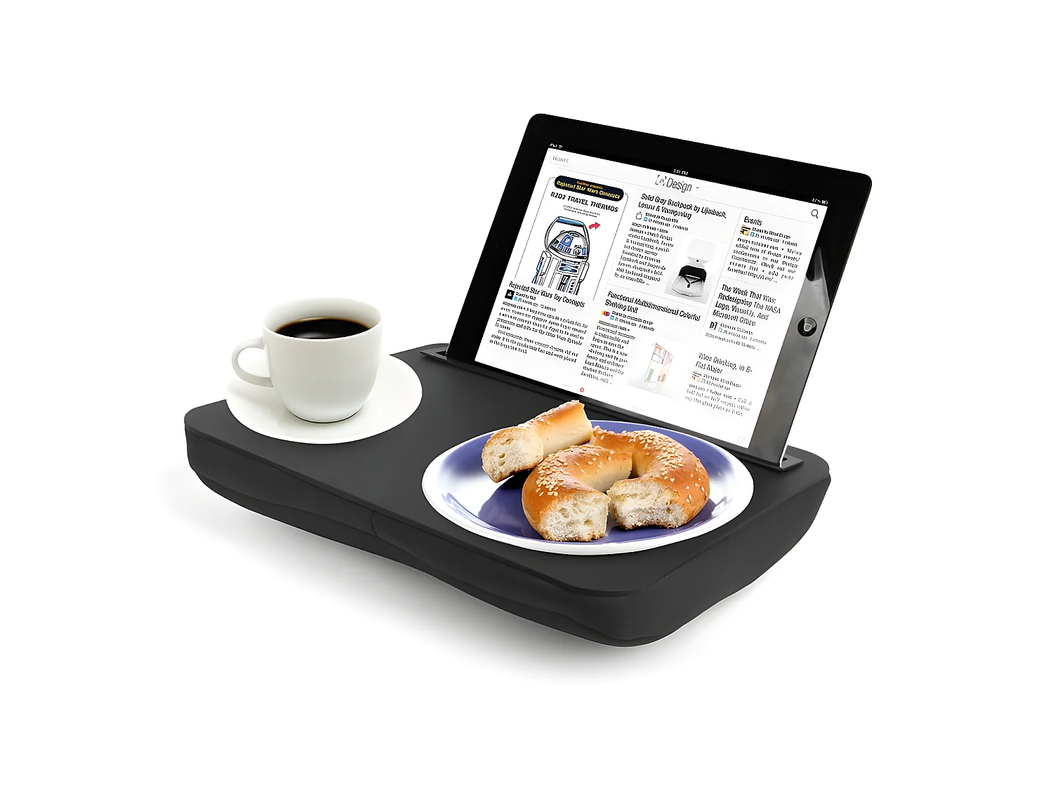 Support coussin pour tablette Noir  Kikkerland