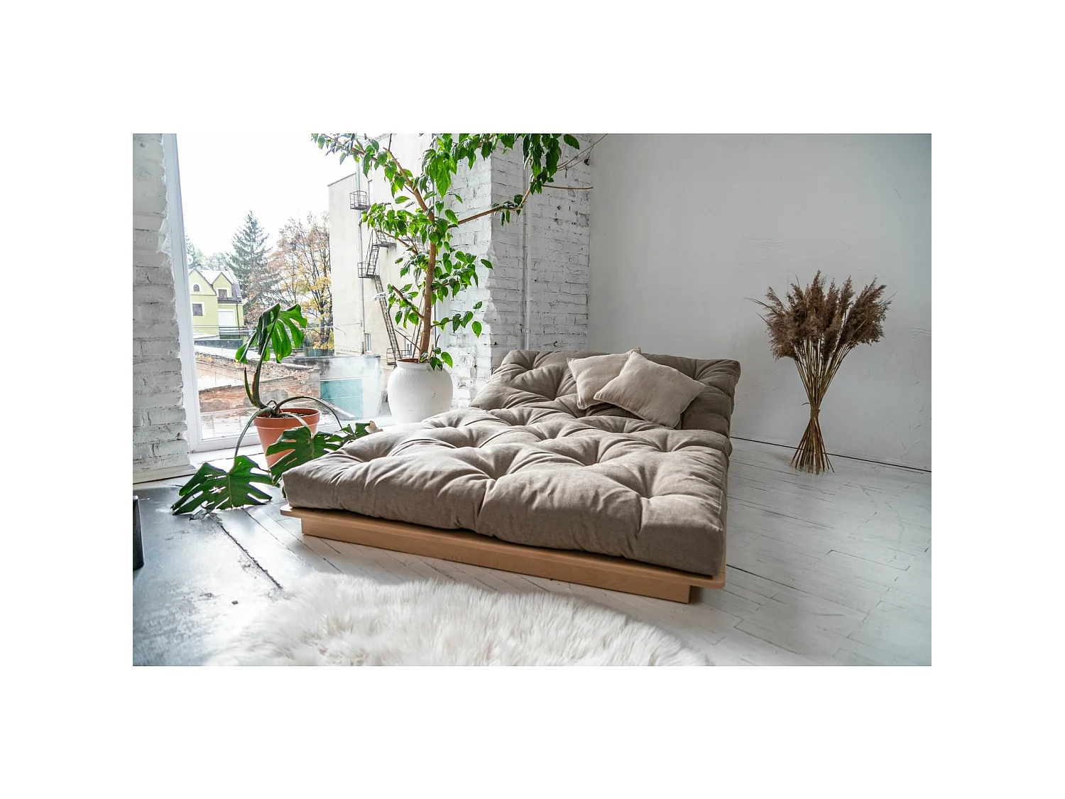 Canapé lit convertible futon layti Vert