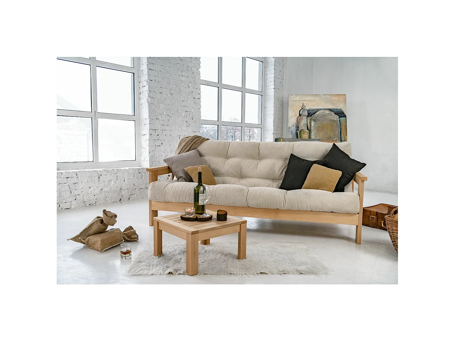 Canapé lit mexico Beige