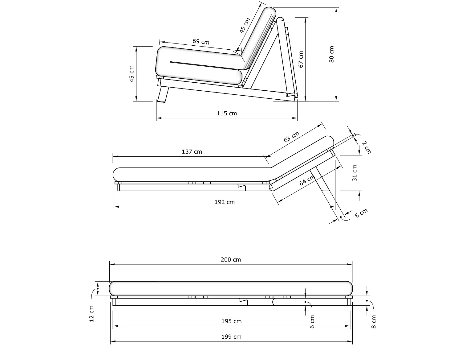 Canapé lit convertible futon layti Bleu