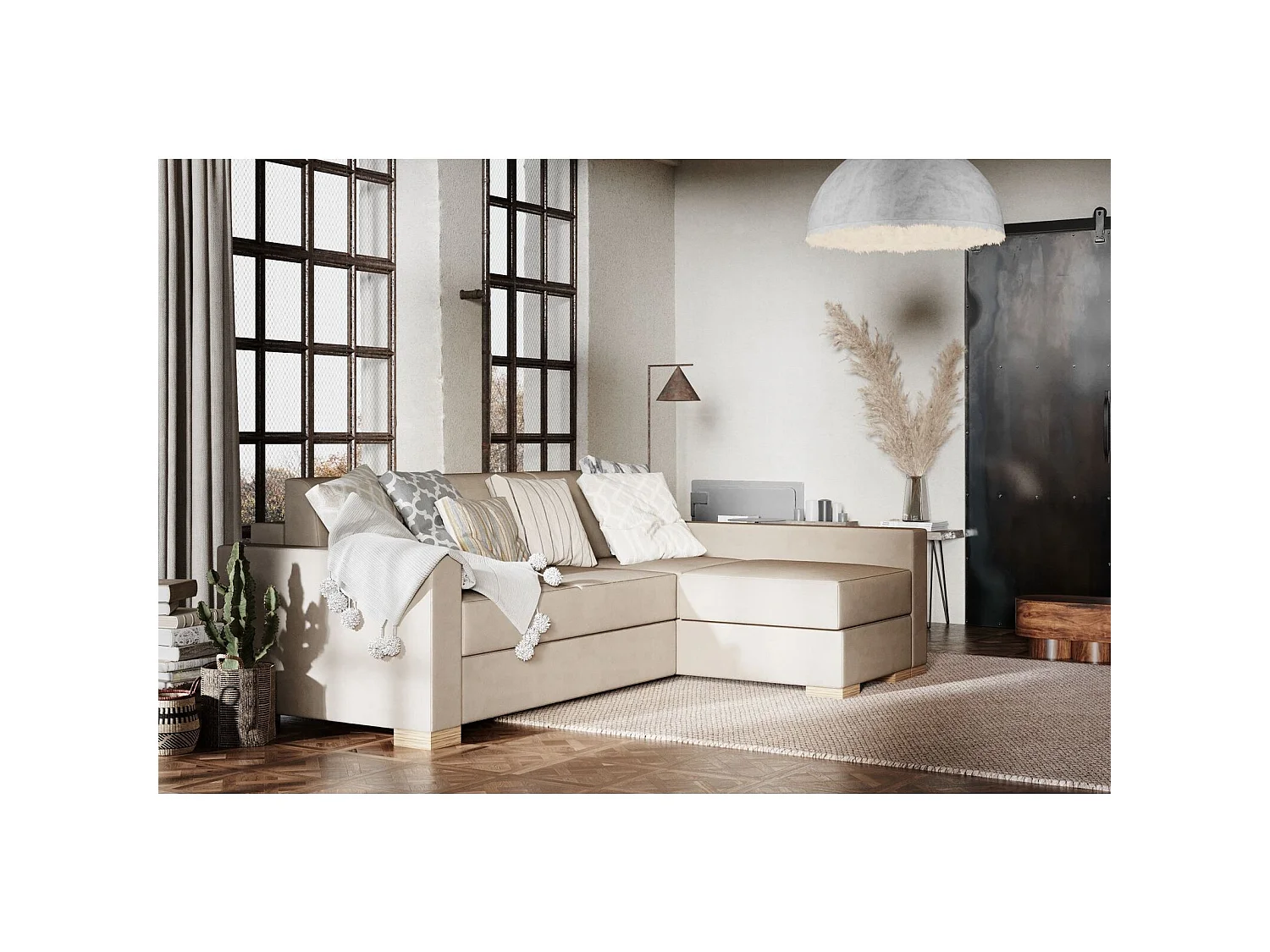 Canapé-lit d'angle stable