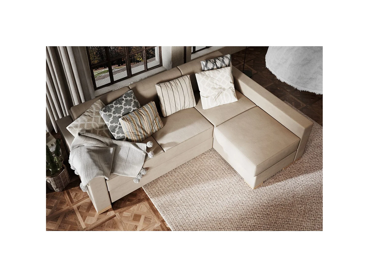 Canapé-lit d'angle stable