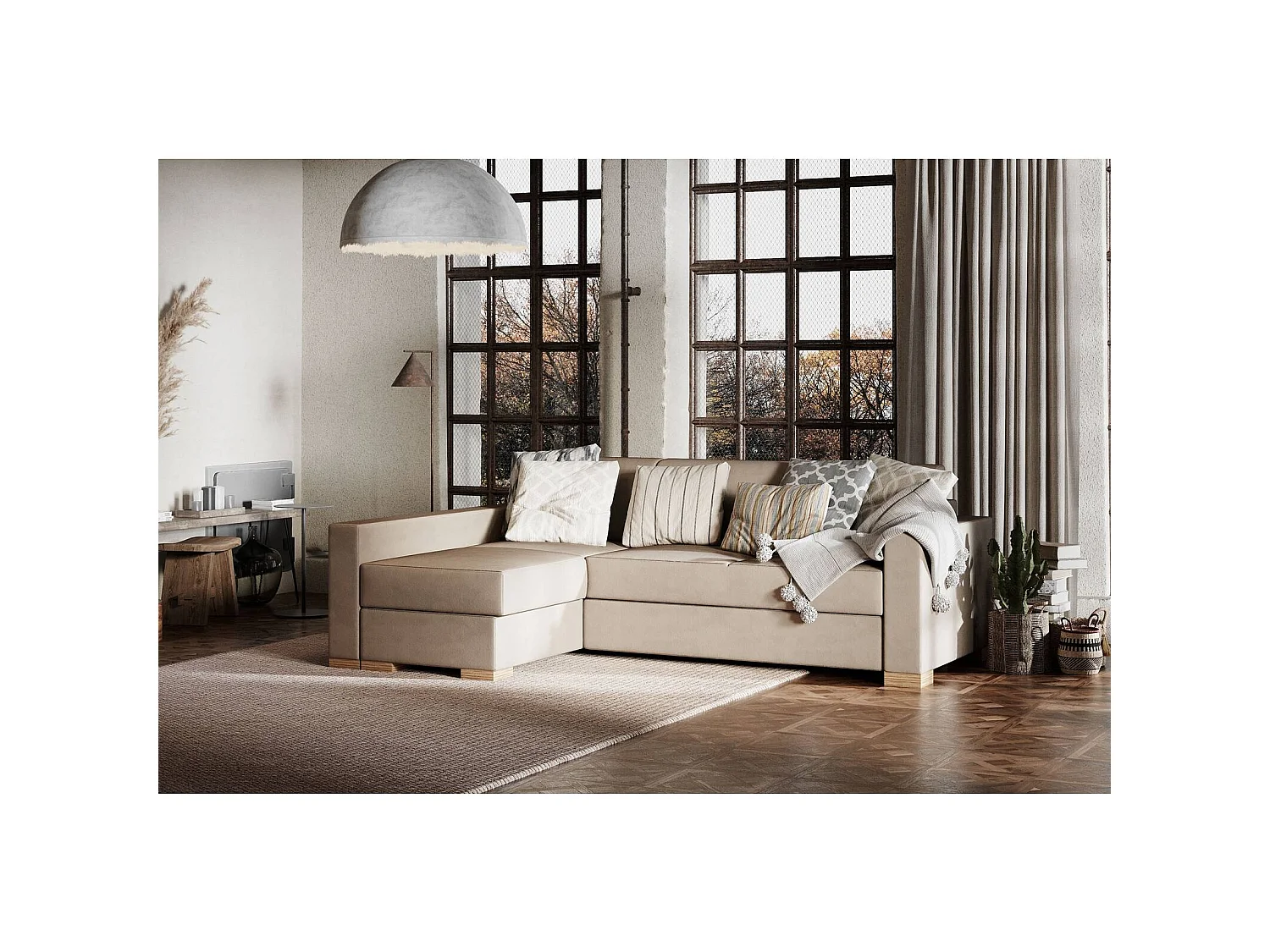 Canapé-lit d'angle stable