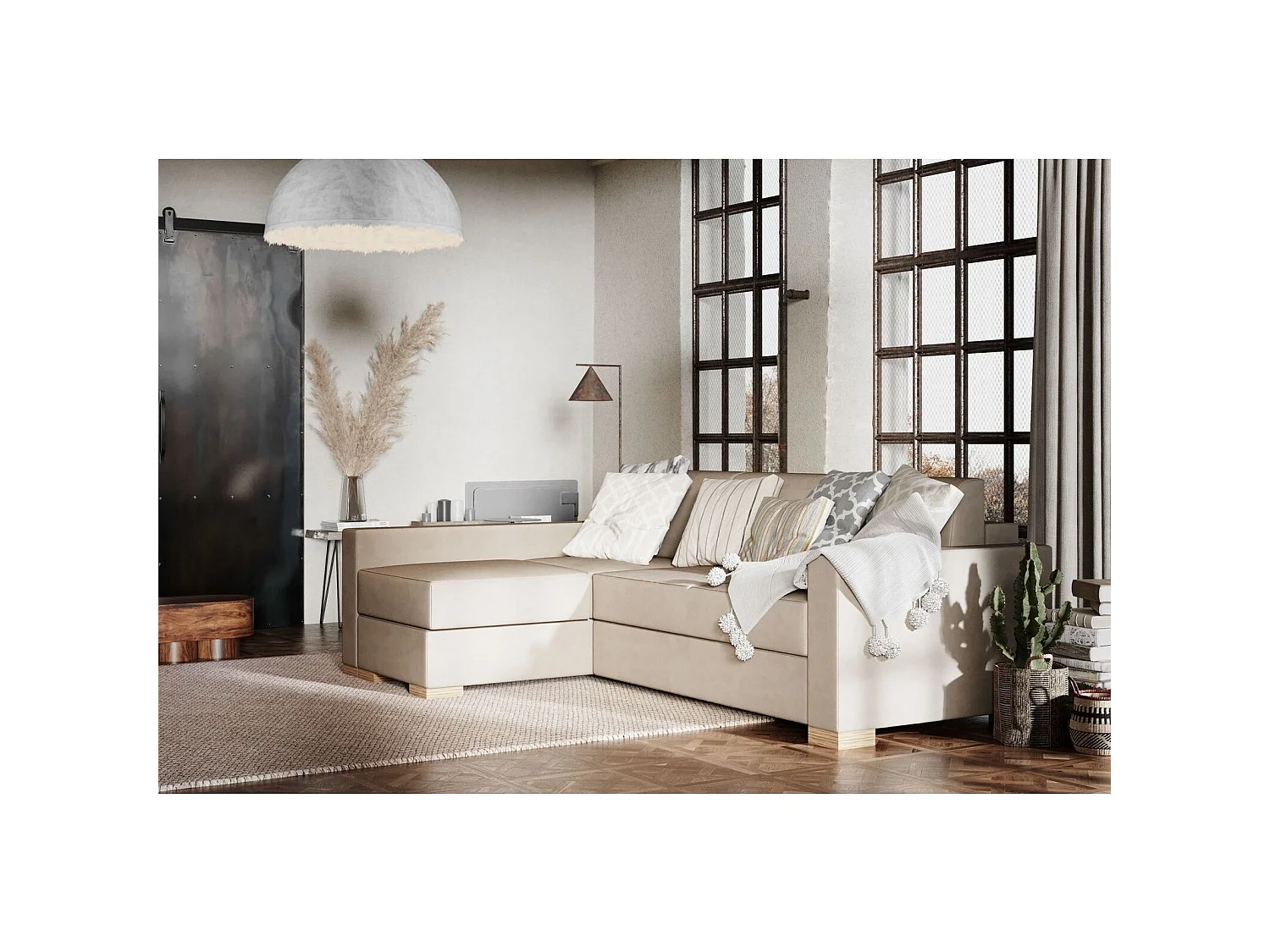 Canapé-lit d'angle stable