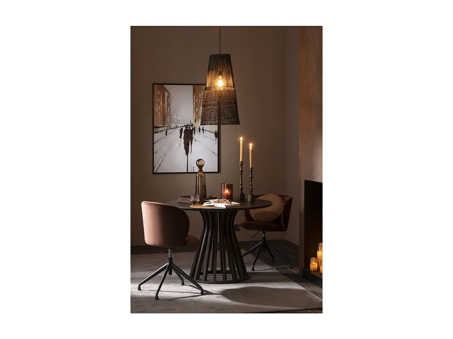 Chaise Pivotante Design "Gena" 56cm Bordeaux