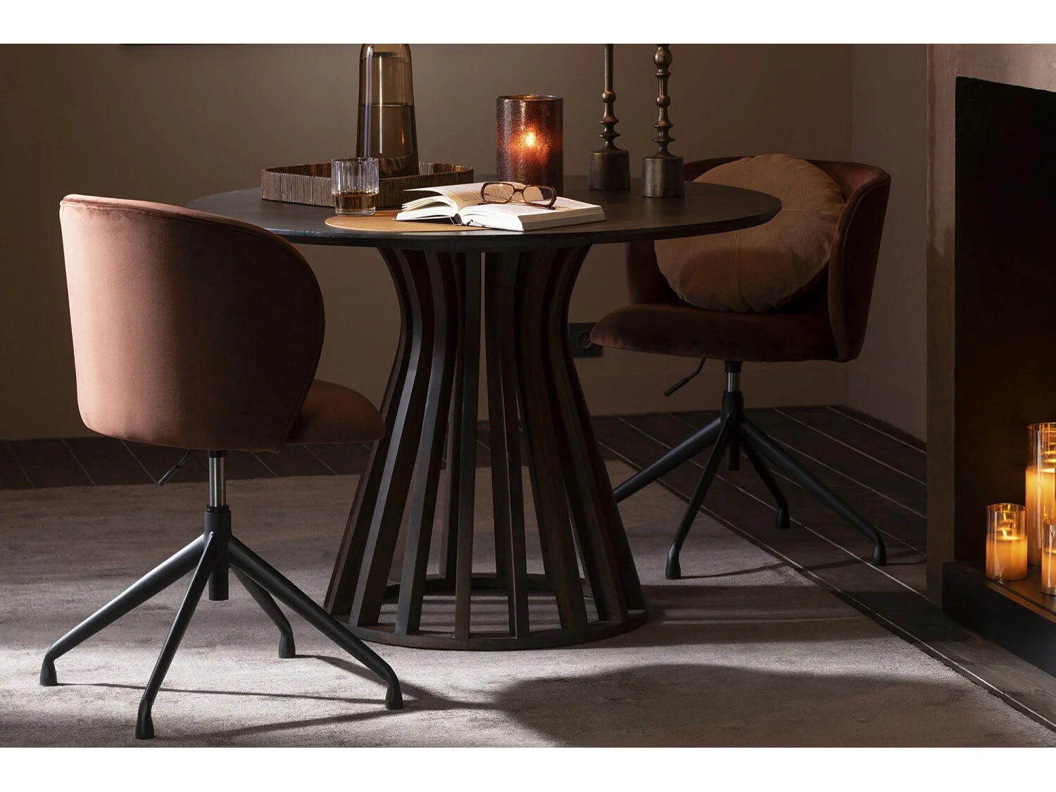 Chaise Pivotante Design "Gena" 56cm Bordeaux