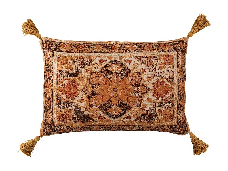 Cojín rectangular de tela naranja de 60x40x4cm