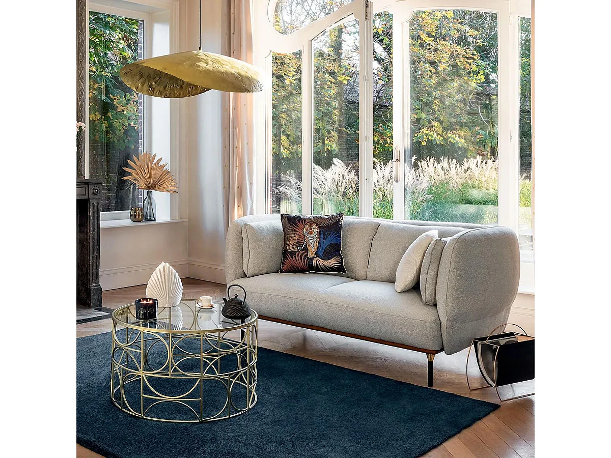 Canapé 2 Places Design "Isée" 172cm Gris Clair