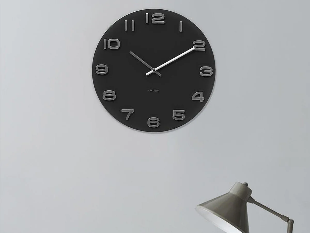 Wandklok Vintage Round - Zwart- Ø35cm