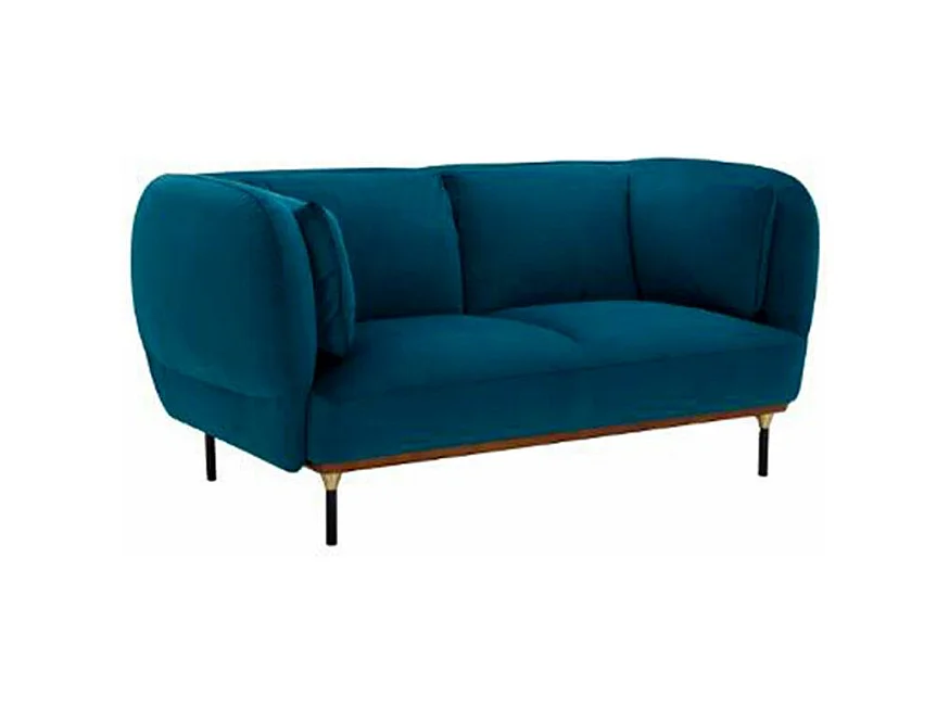 Canapé 2 Places Velours "Isée" 172cm Bleu Canard