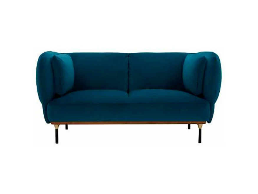 Canapé 2 Places Velours "Isée" 172cm Bleu Canard