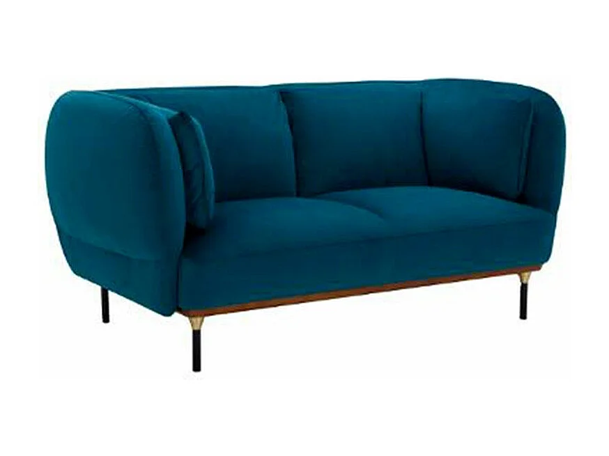 Canapé 2 Places Velours "Isée" 172cm Bleu Canard