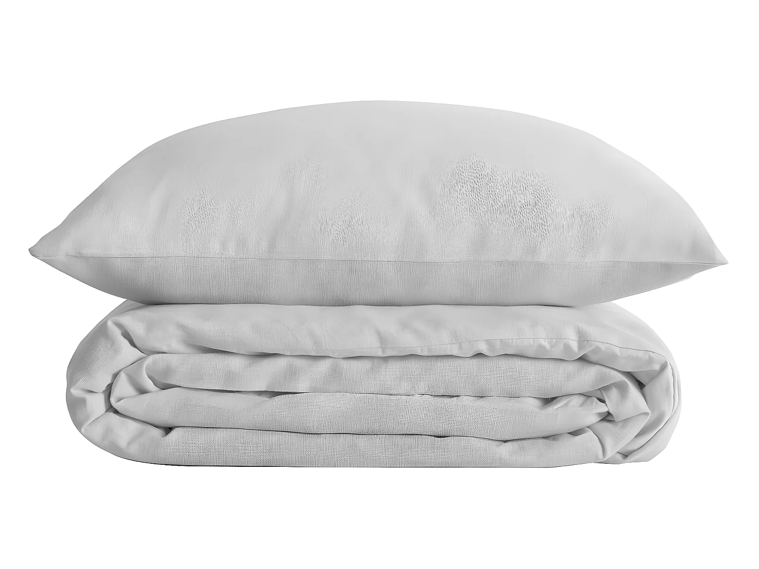 Parure de lit 2 Personnes en percale de coton Blanc 260 x 240 cm Housse de couette avec 2 taies
