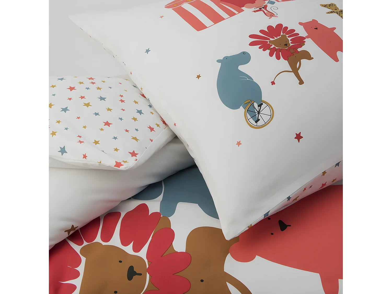 Parure de lit enfant animaux du cirque 140x200cm