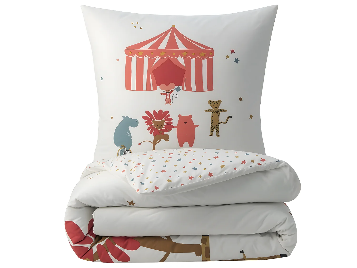 Parure de lit enfant animaux du cirque 140x200cm