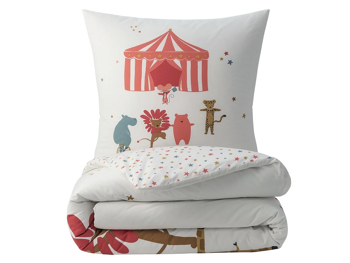 Parure de lit enfant animaux du cirque 140x200cm