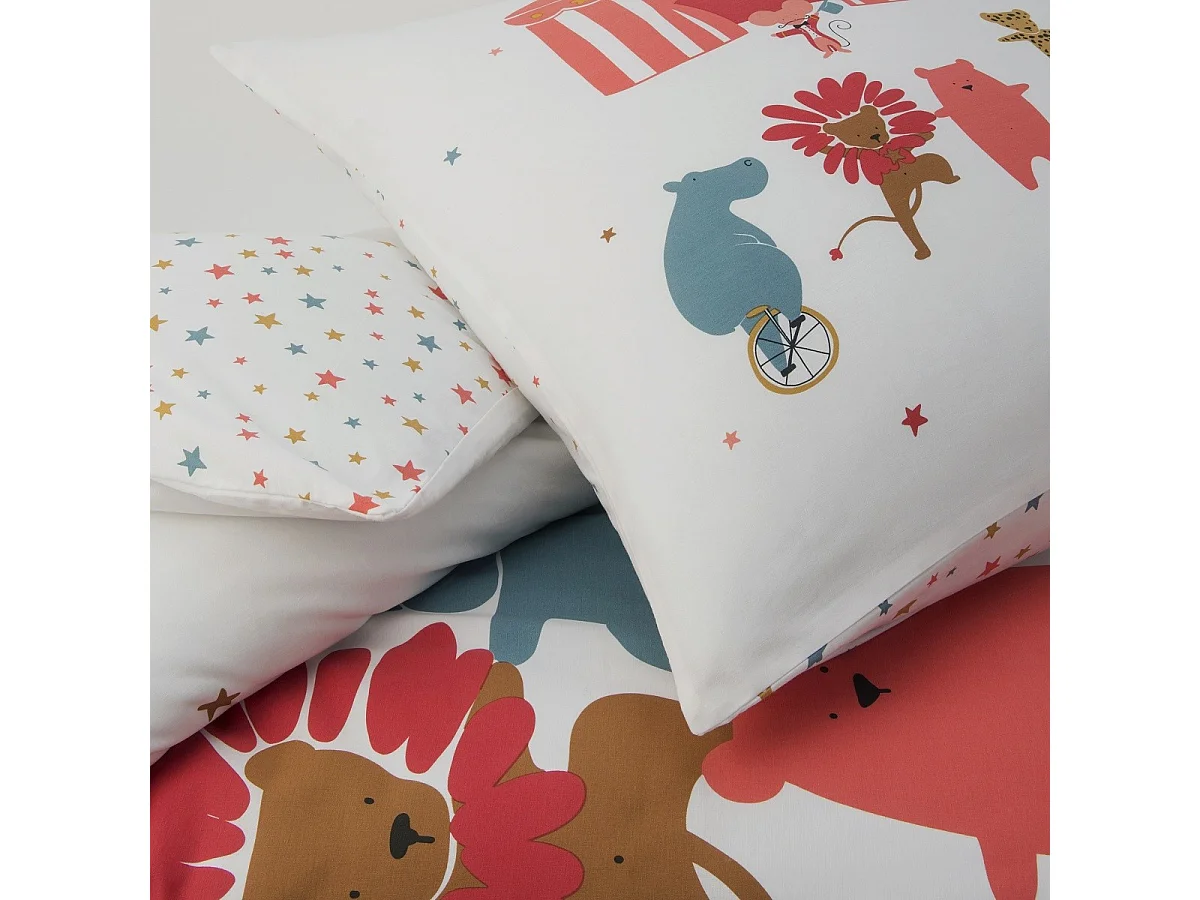 Parure de lit enfant animaux du cirque 140x200cm