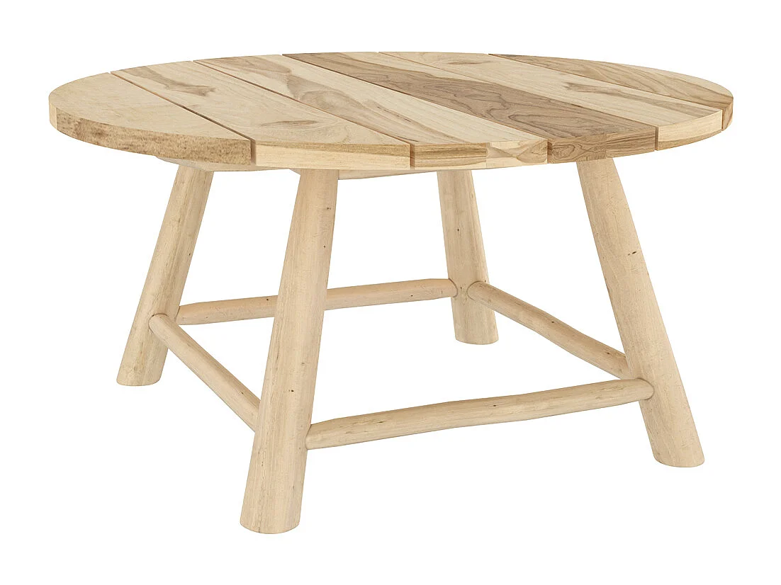 Salon de jardin 3 personnes en bois de teck massif et tissu - Makam