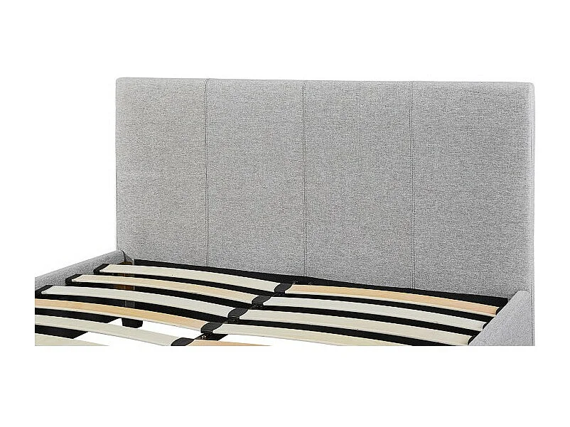 Lit ROMA – Lit double adulte 140x200 cm noir brillant avec sommier inclus