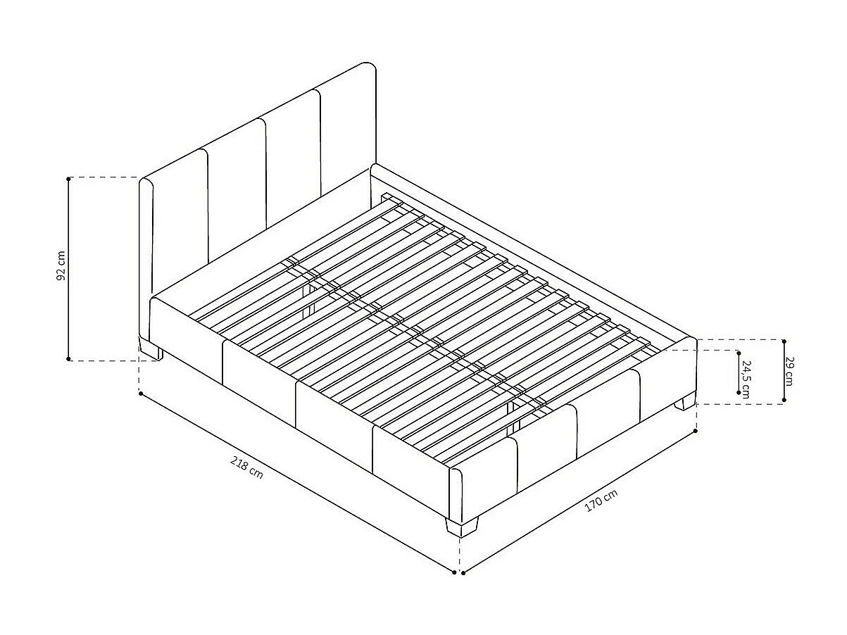 Doppelbett Design in Schwarz für Erwachsene, Kollektion ROMA, 160x200 cm, mit Lattenrost