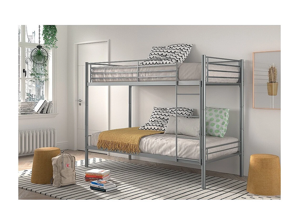 Metall-Etagenbett 90x200 cm SAMmy, Farbe Grau