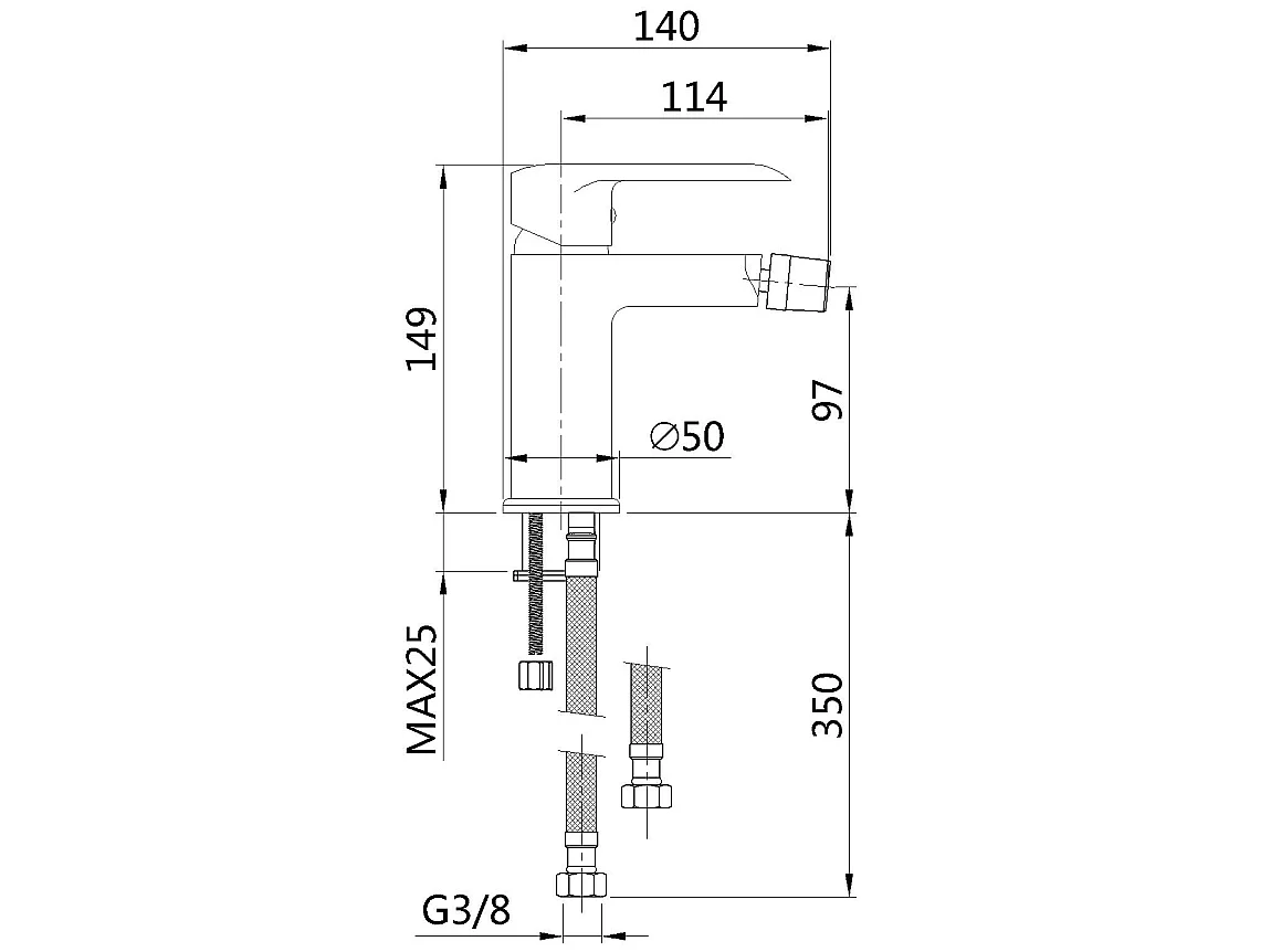 Robinet Bidet Noir Monocommande