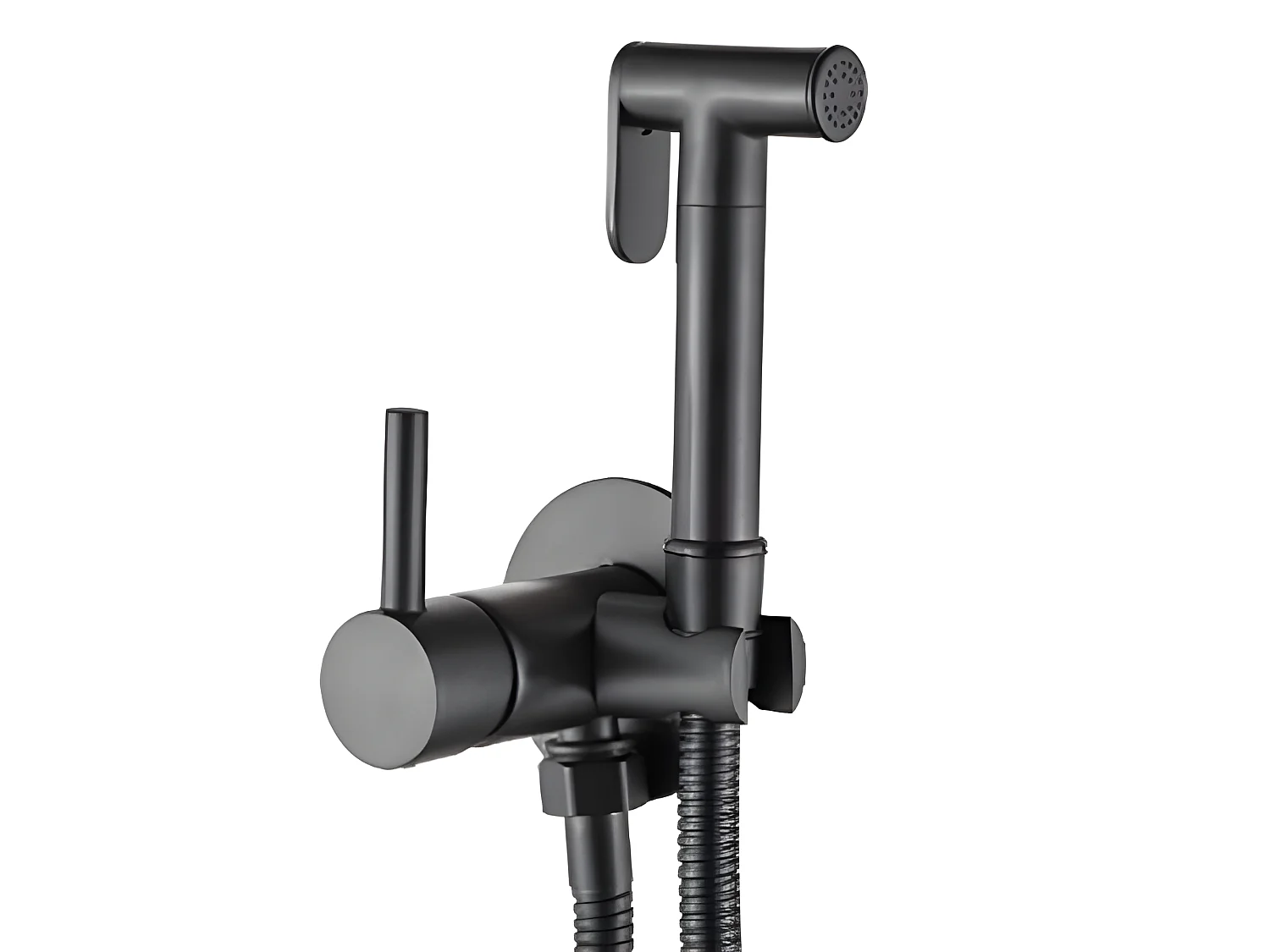 Invena Robinet Bidet Douchette Noir Mural Monocommande