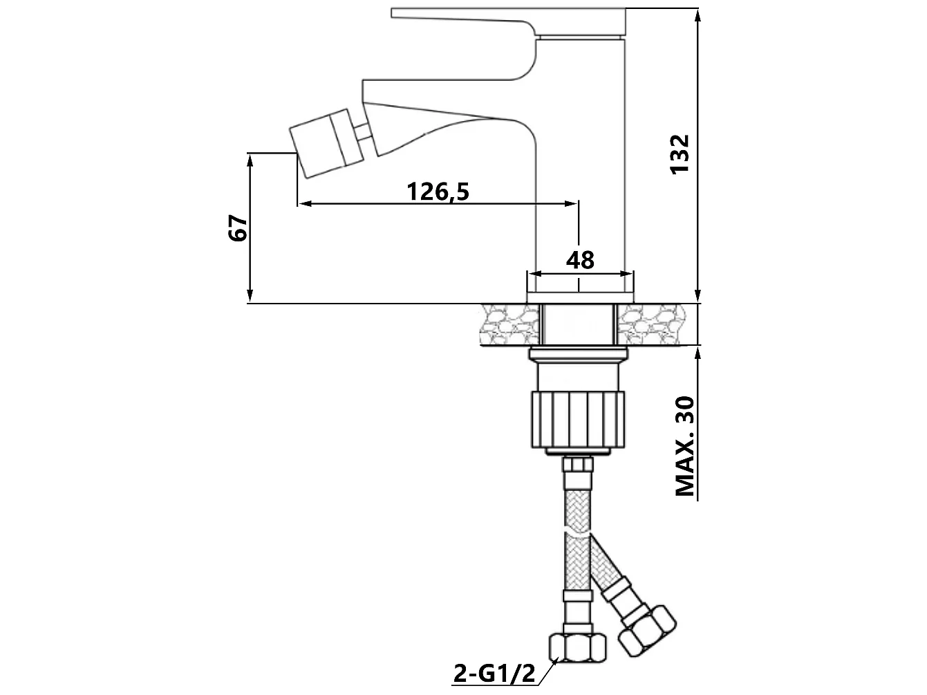 Robinet Bidet Noir Monocommande Midnight