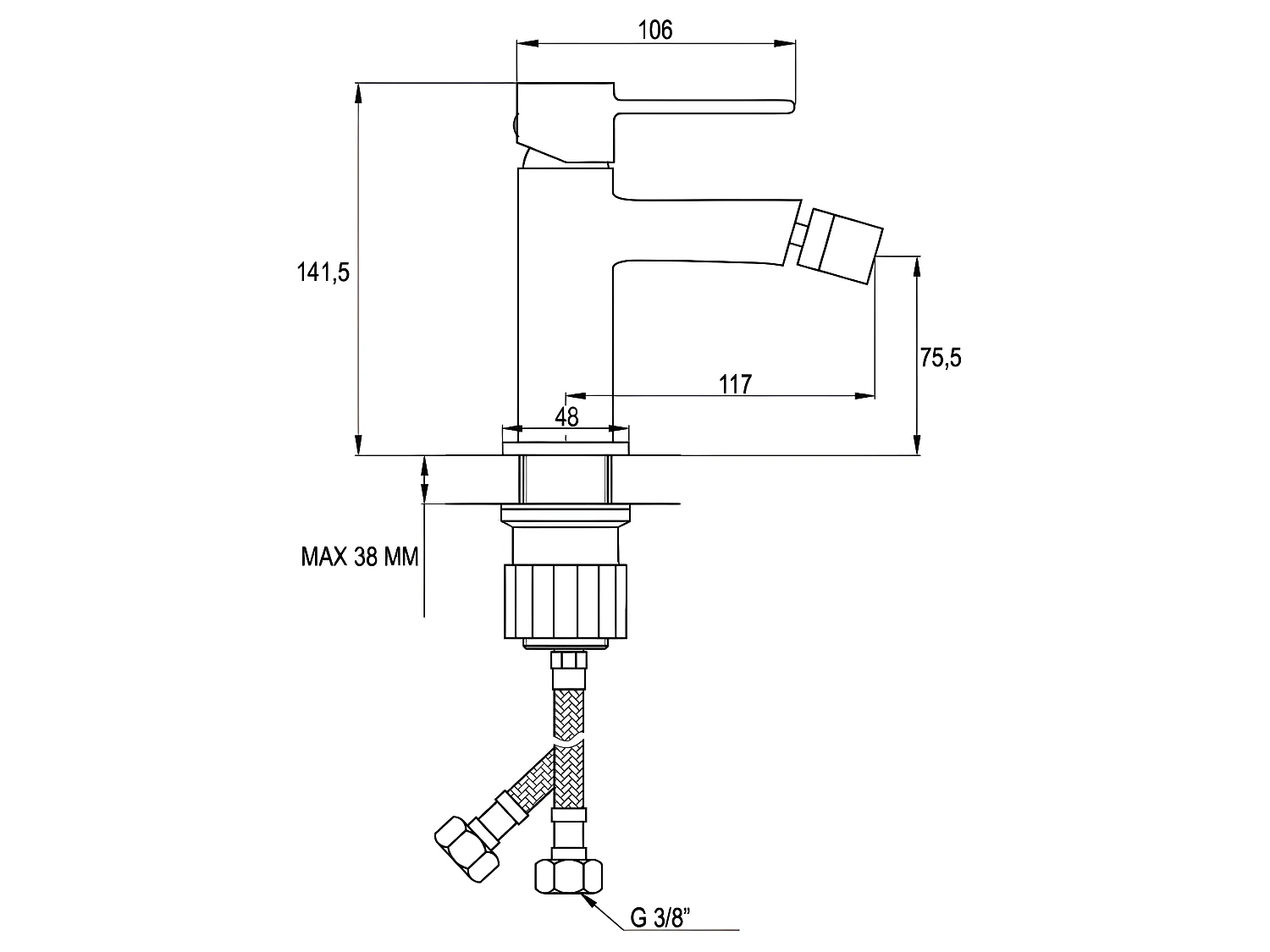 Robinet Bidet Or Monocommande Glamour