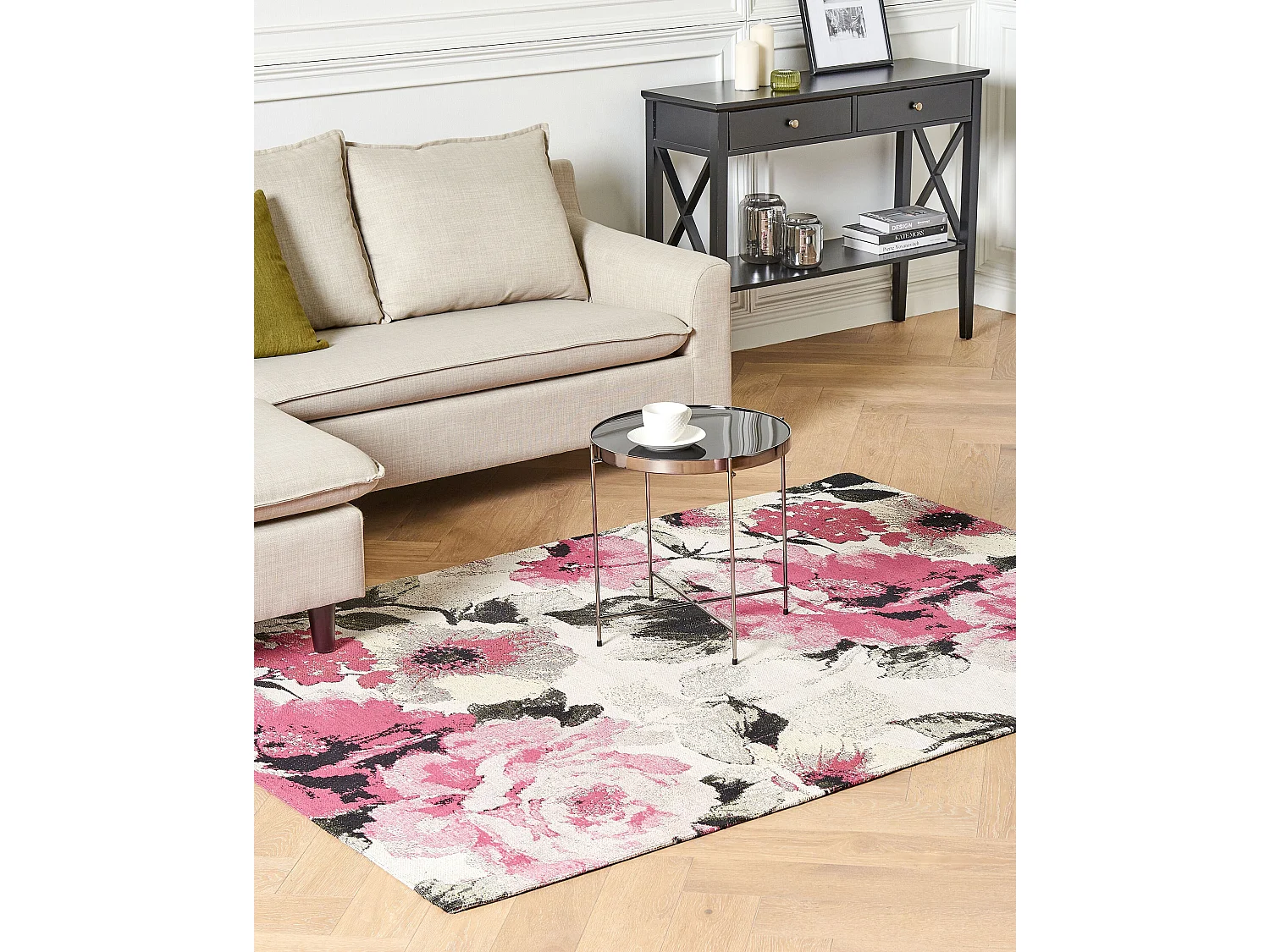 Tapis en coton rose 140 x 200 cm EJAZ