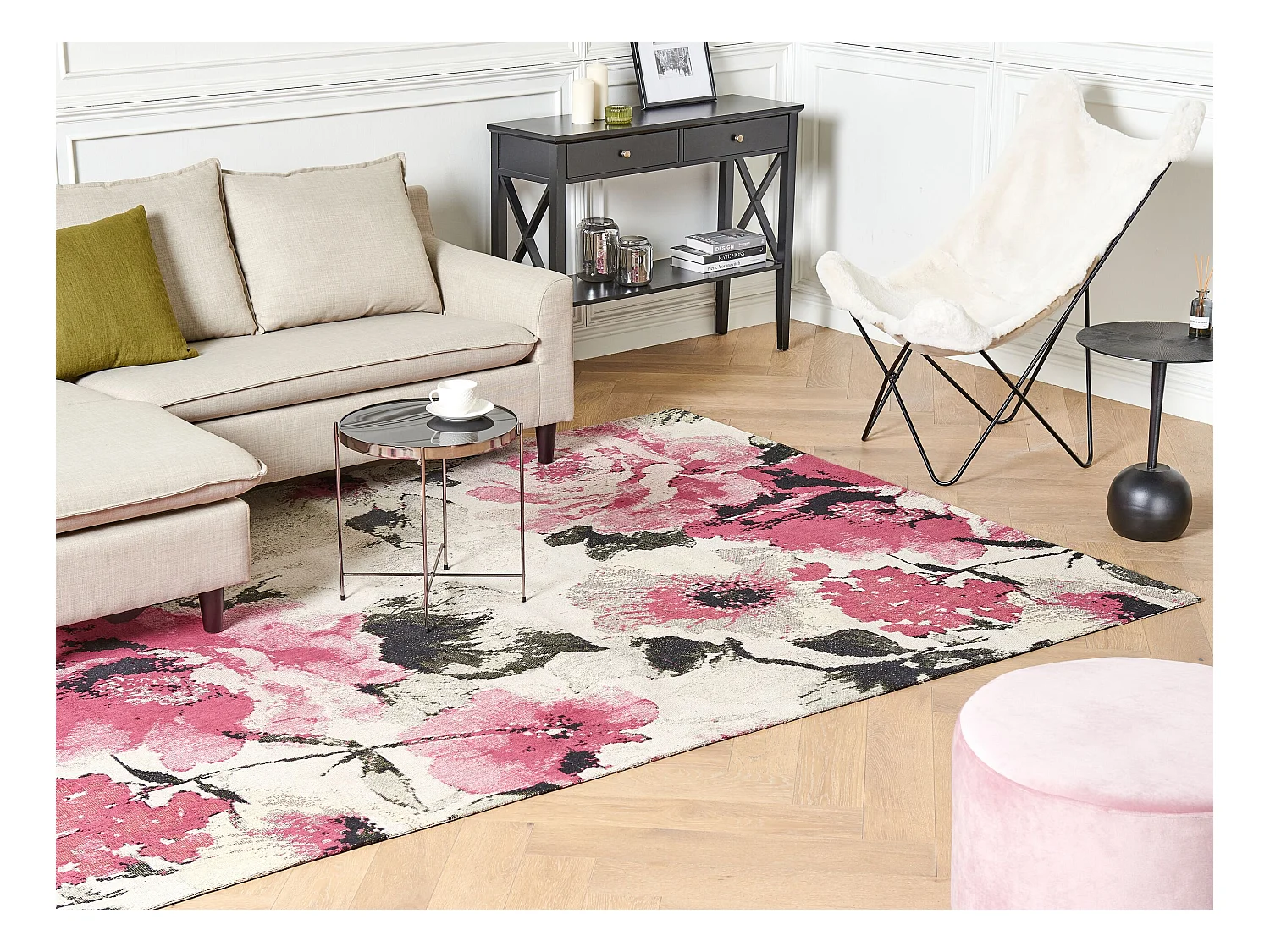 Tapis EJAZ Rose 200 x 300 cm Coton
