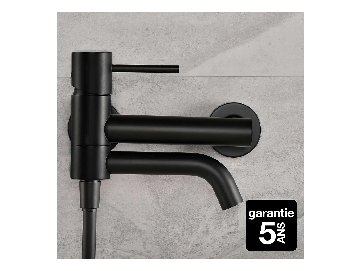 Ensemble Bain/Douche IMEX Noir Mat, Cartouche Céramique 35mm