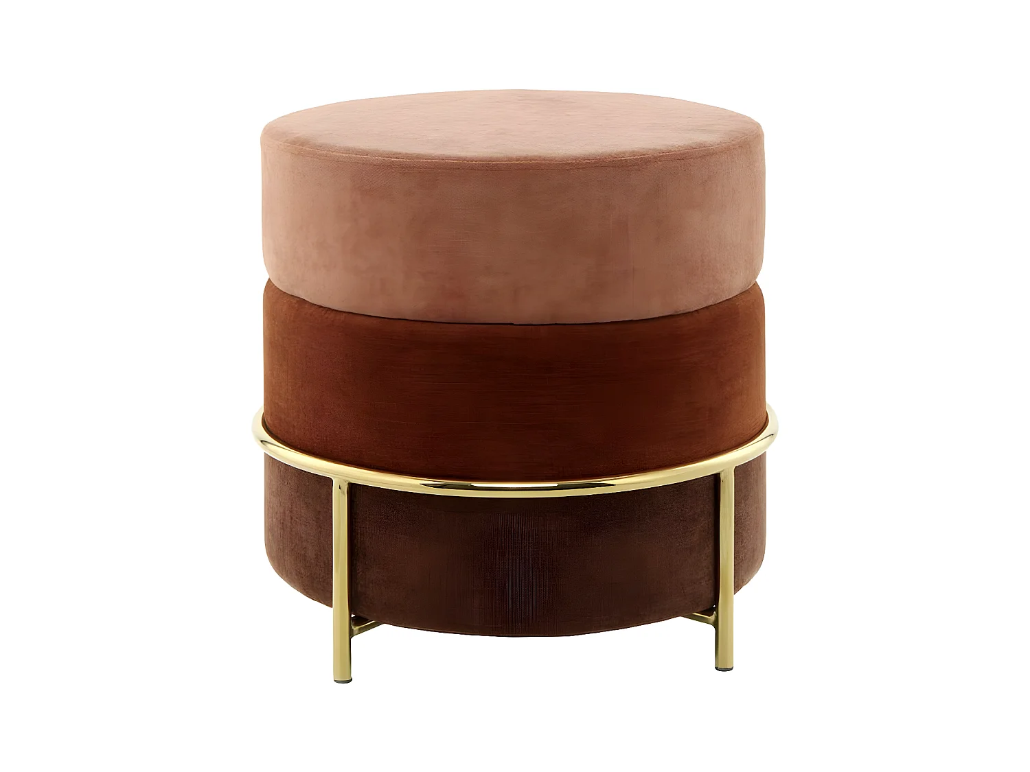 Pouf Design en Velours "Matilda" 48cm Terracotta