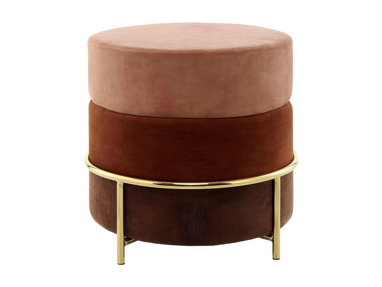 Pouf Design en Velours "Matilda" 48cm Terracotta