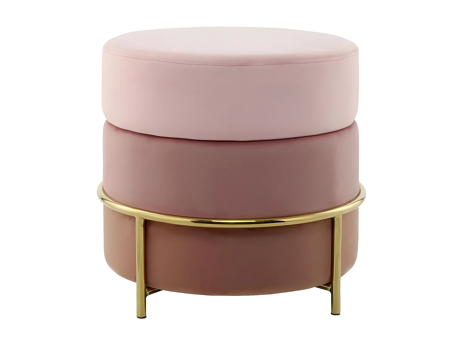 Pouf Rond Design en Velours "Matilda" 48cm Rose