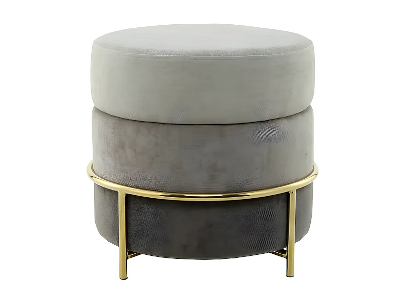 Pouf Design en Velours "Matilda" 48cm Gris