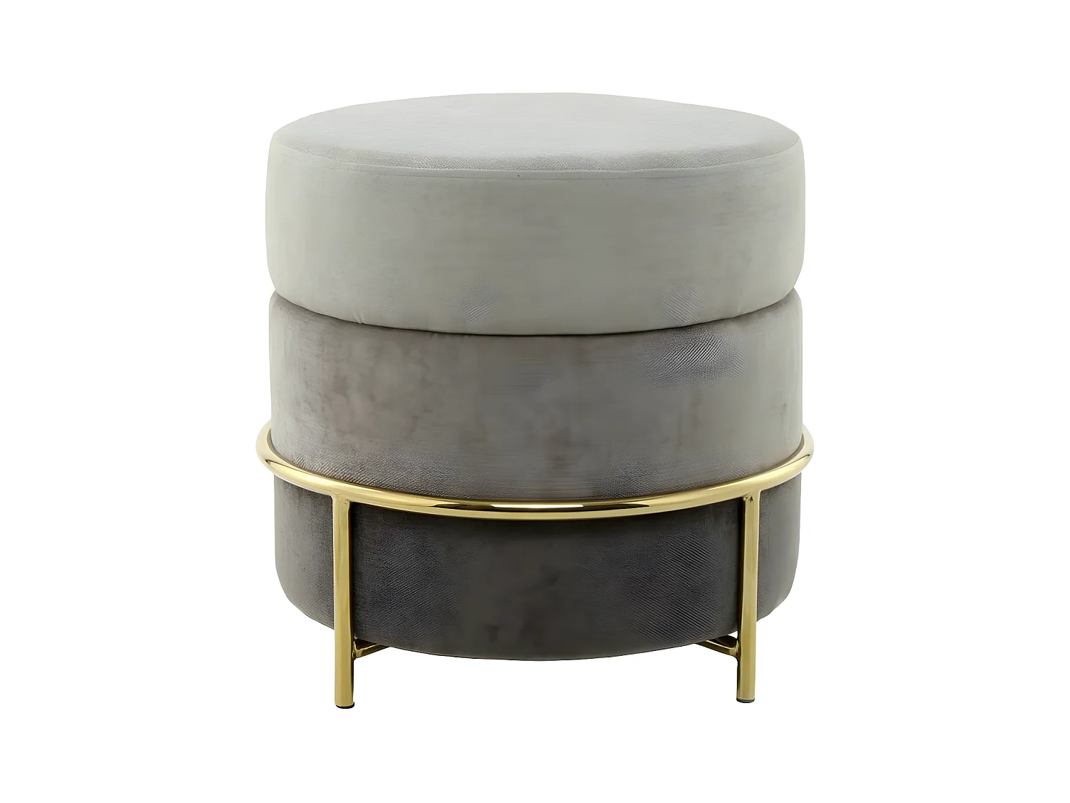 Pouf Design en Velours "Matilda" 48cm Gris