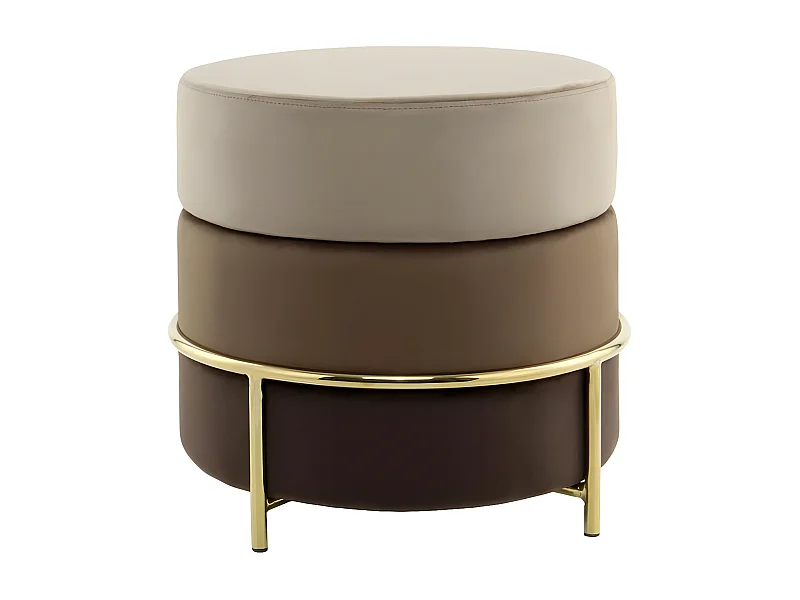 Pouf Rond Design en Velours "Matilda" 48cm Marron