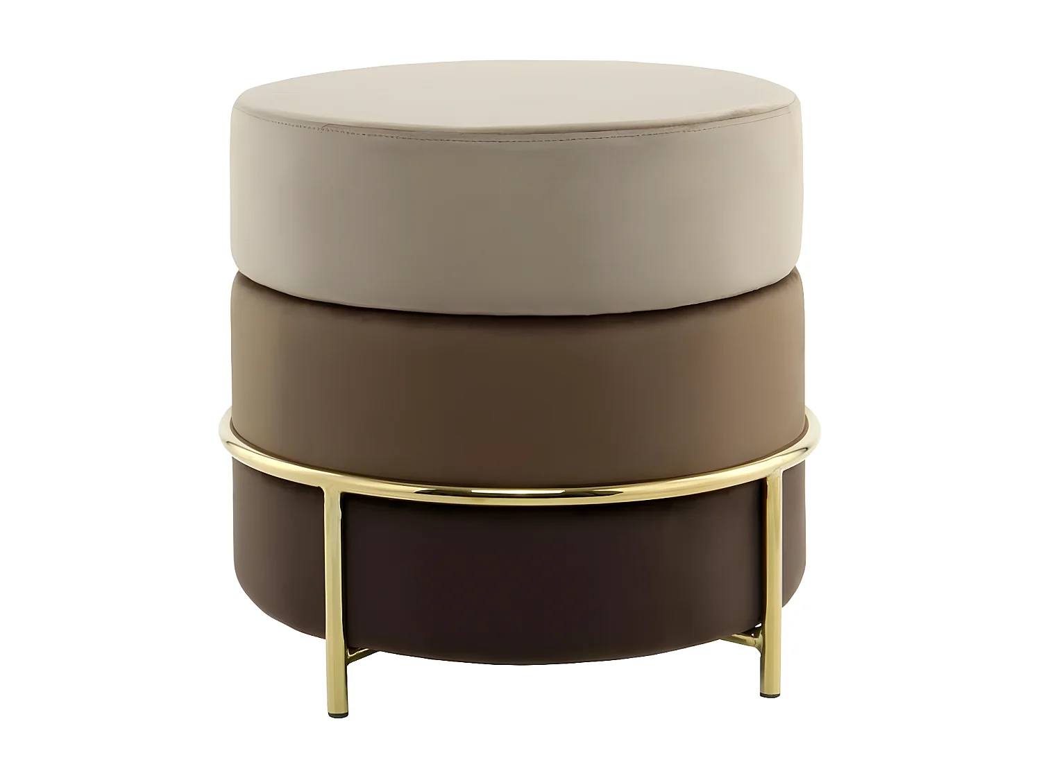 Pouf Rond Design en Velours "Matilda" 48cm Marron