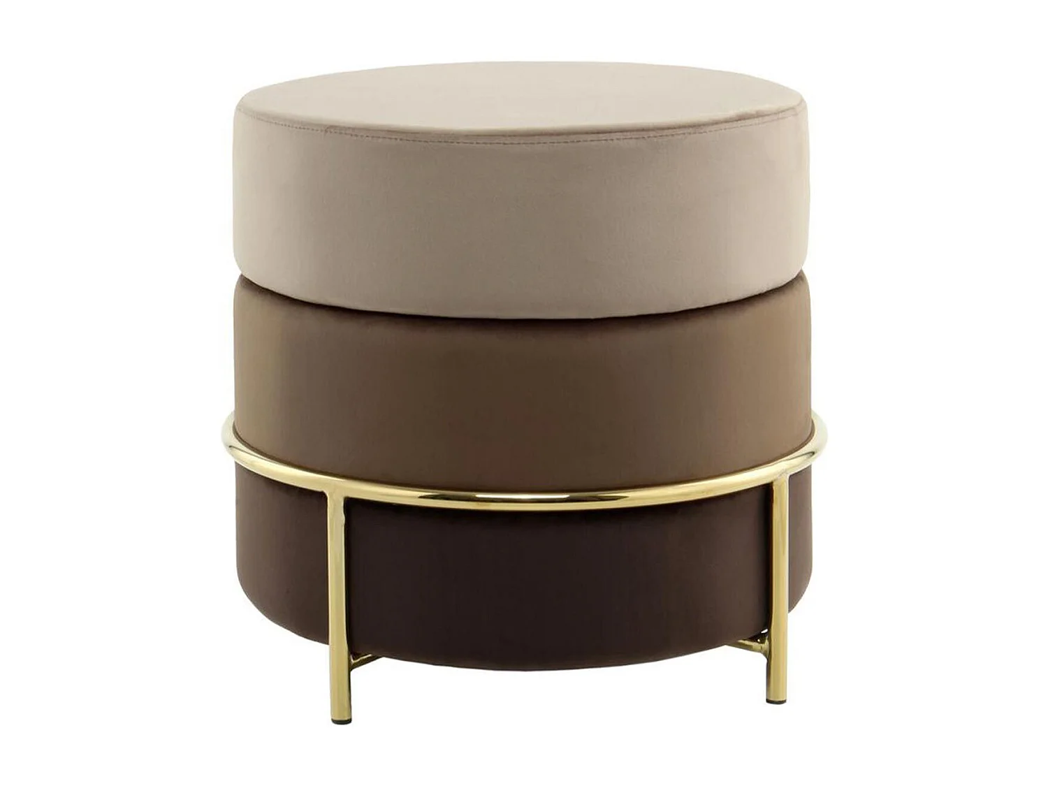 Pouf Rond Design en Velours "Matilda" 48cm Marron