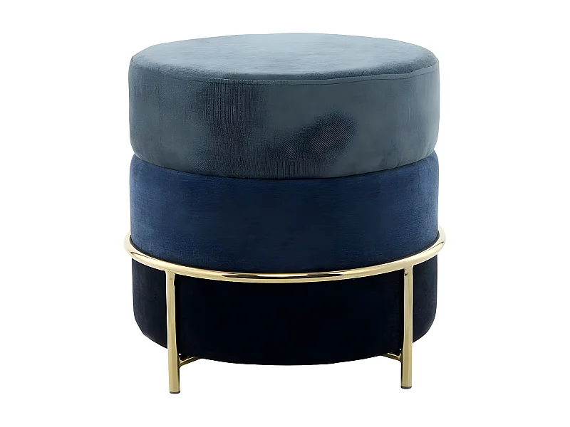 Pouf Design en Velours "Matilda" 48cm Bleu