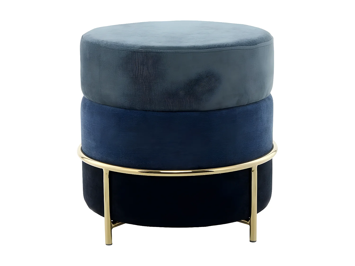 Pouf Design en Velours "Matilda" 48cm Bleu